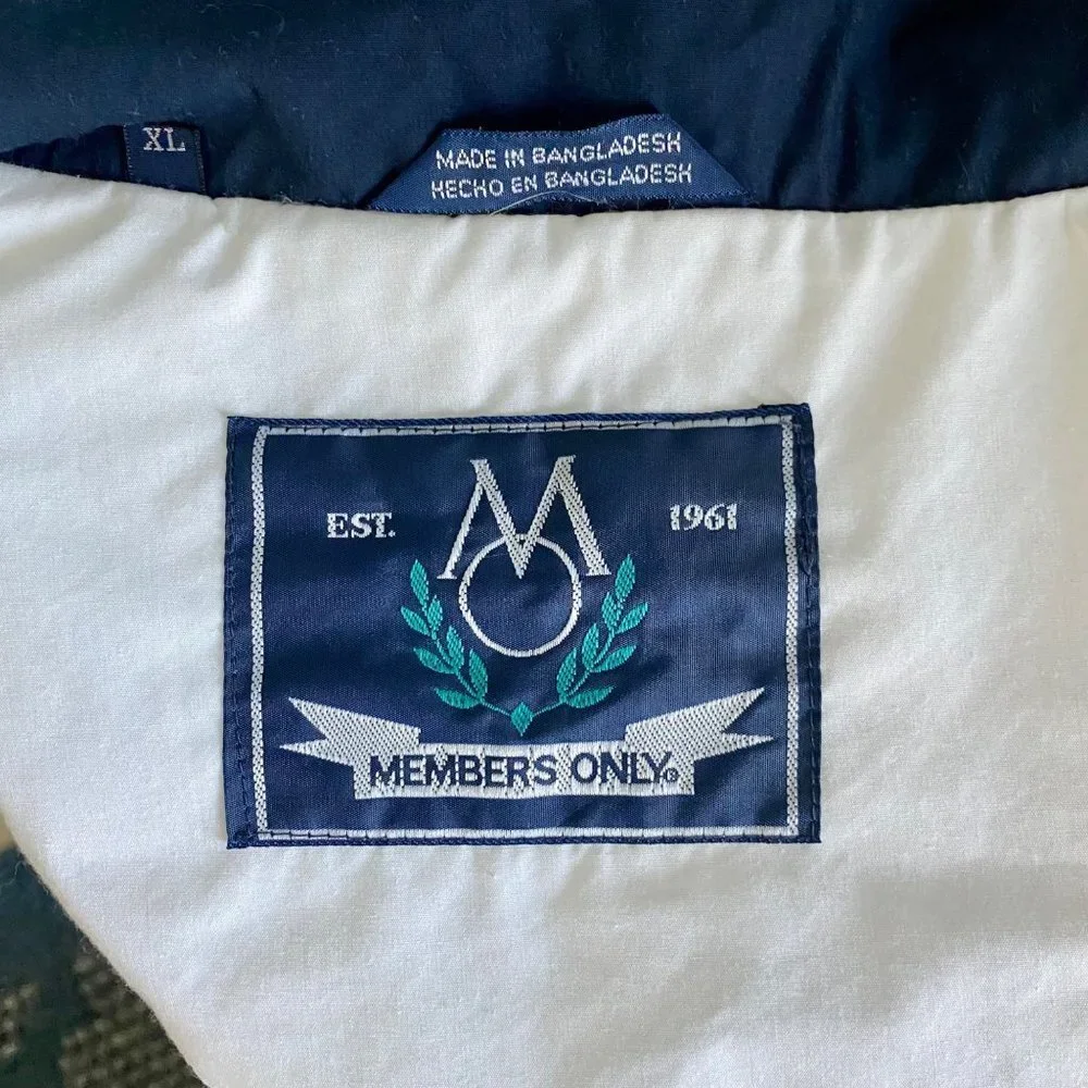 Members Only White Full Zip Jacket Men's XL